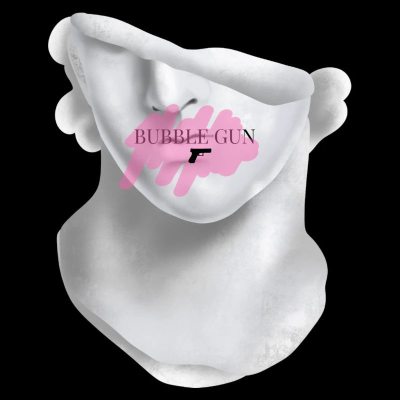 Bubble Gun Half Face White Sculpture Back