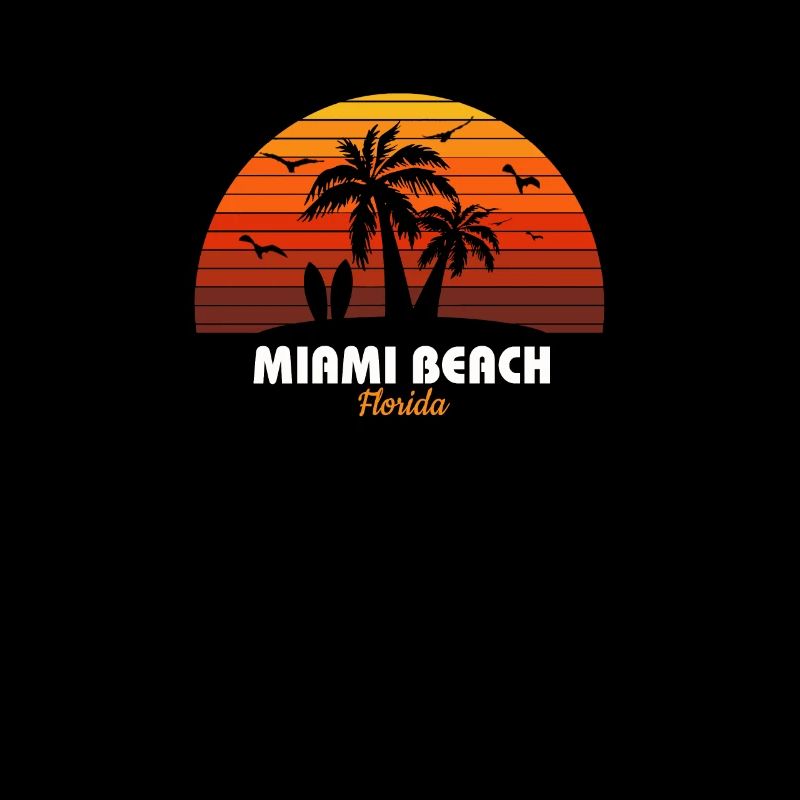 Rétro Miami Beach Floride Sunset Cool Vintage