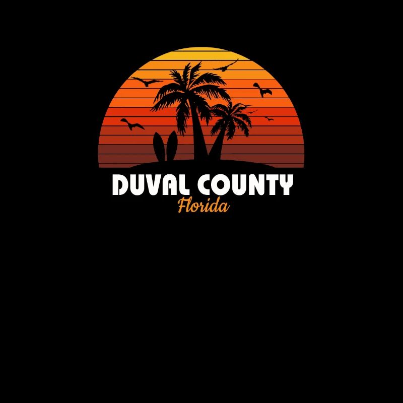 Retro Duval County Florida Sunset Cool Vintage
