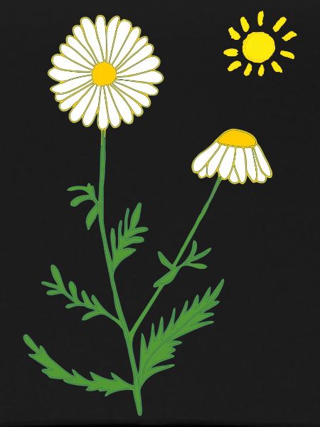 Chamomile with sun