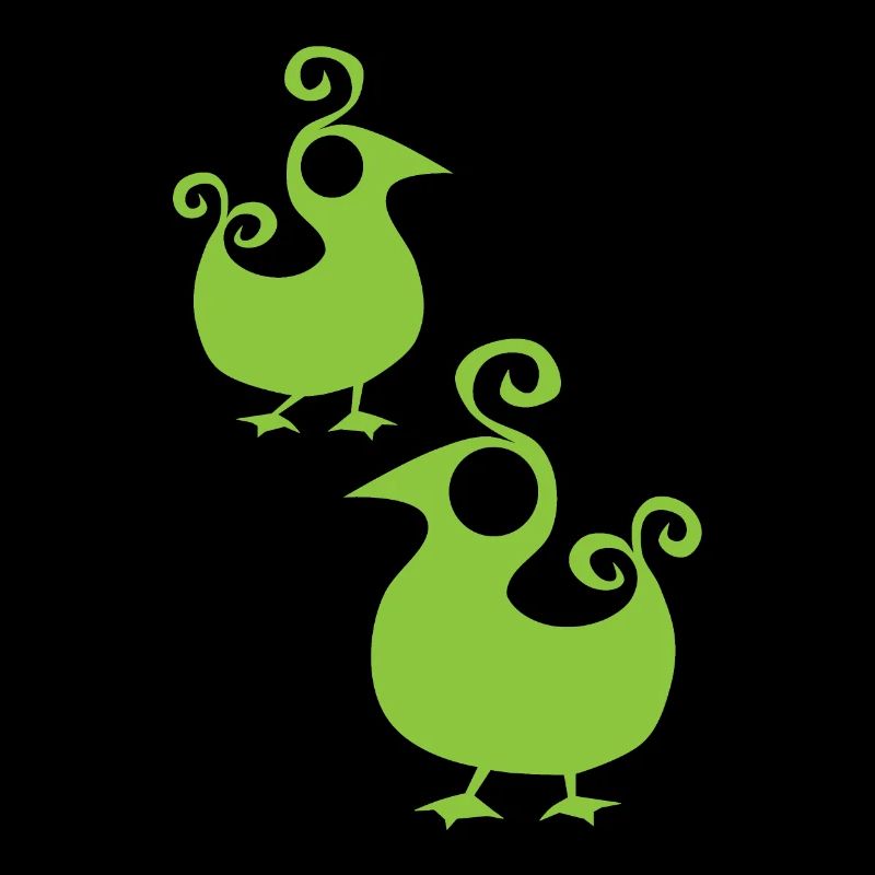 GREENEY BIRD 4 canards design oiseau vert vert