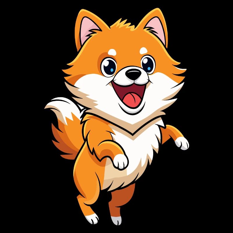 Energetic Pomeranian Bouncing with Excitement