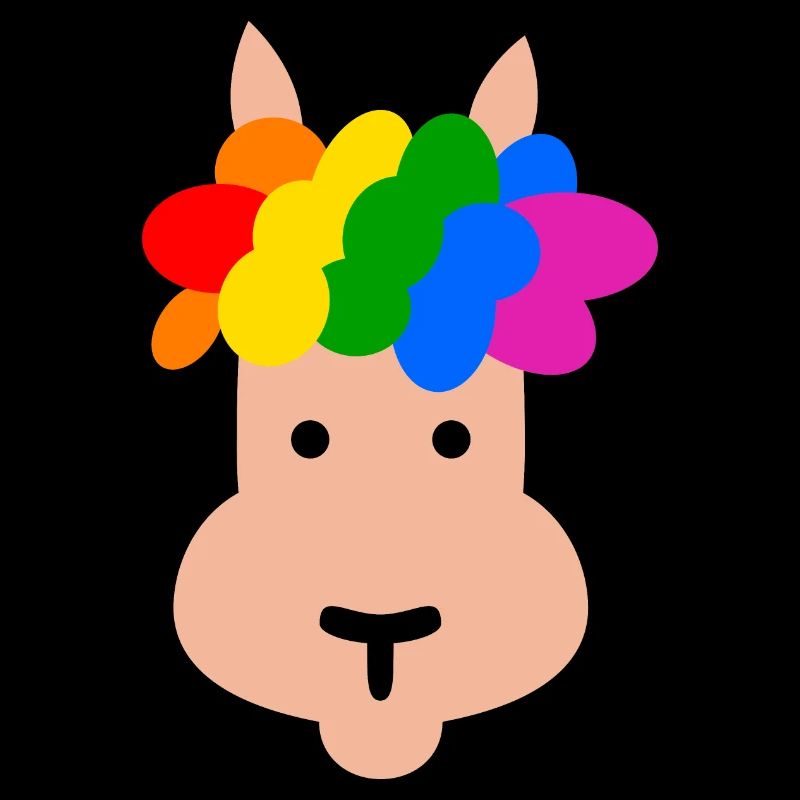 Llama with rainbow hairstyle