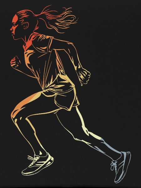 Runner Drawing Retro Style