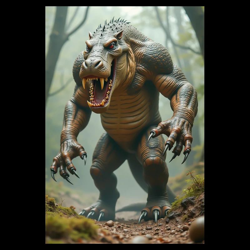 Ammit, bête monstrueuse, attendant par les écailles de j