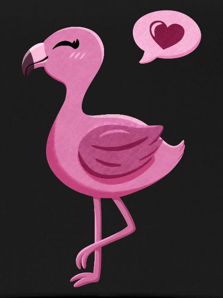 Cute flamingo with heart