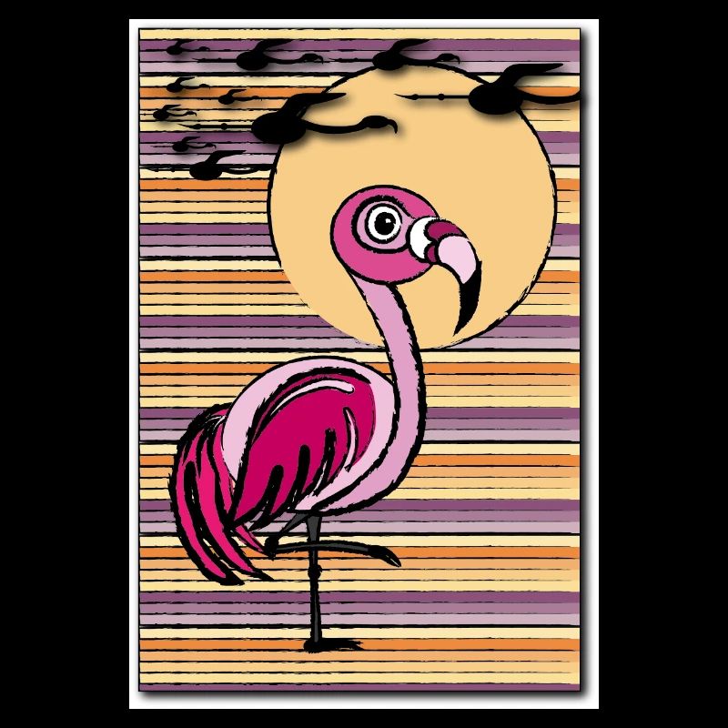Flamingo in the sunset