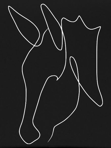 Minimal donkey head white