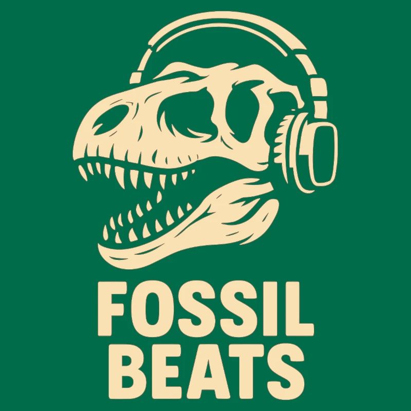 Fossil Beats Dinosaur mit Kopfhörer