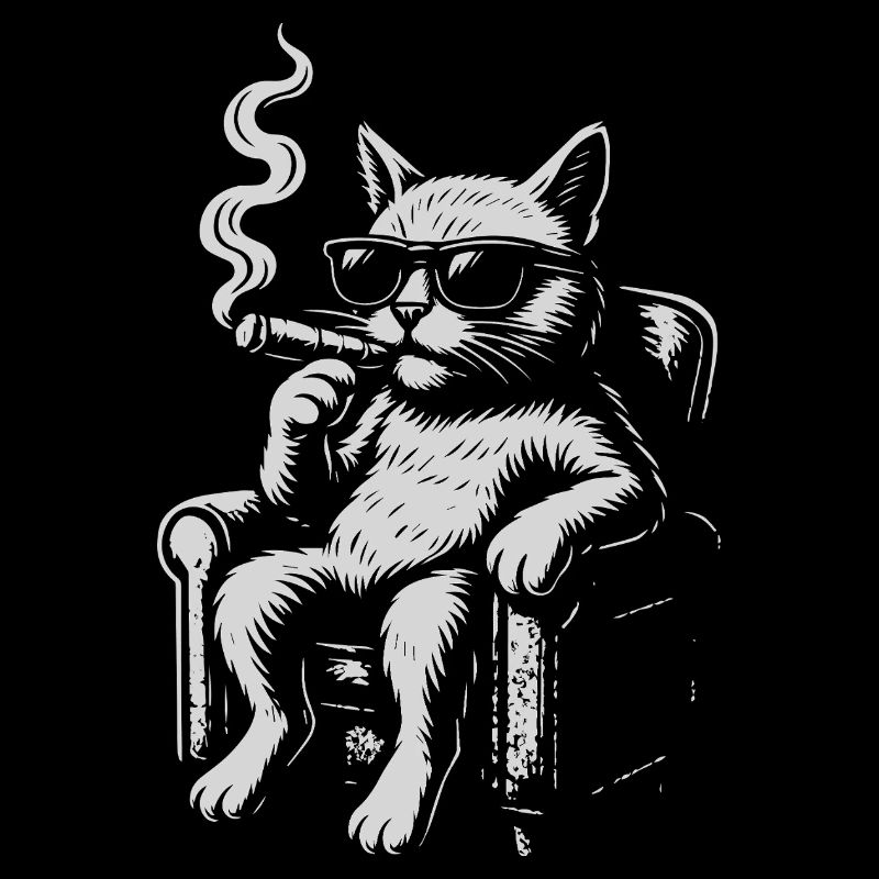 Coole Katzenliege mit Zigarre