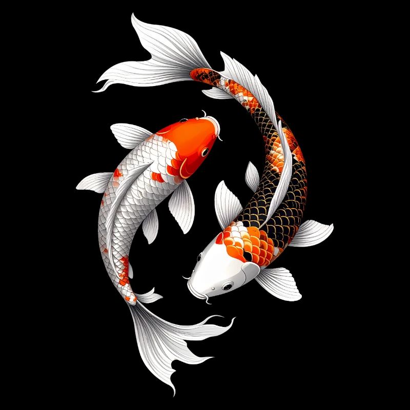 Leuchtende Spirale Koi Karpfen