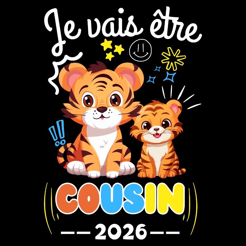 Ich werde Cousine sein 2026 Tigerschwangerschaft Ankündigung