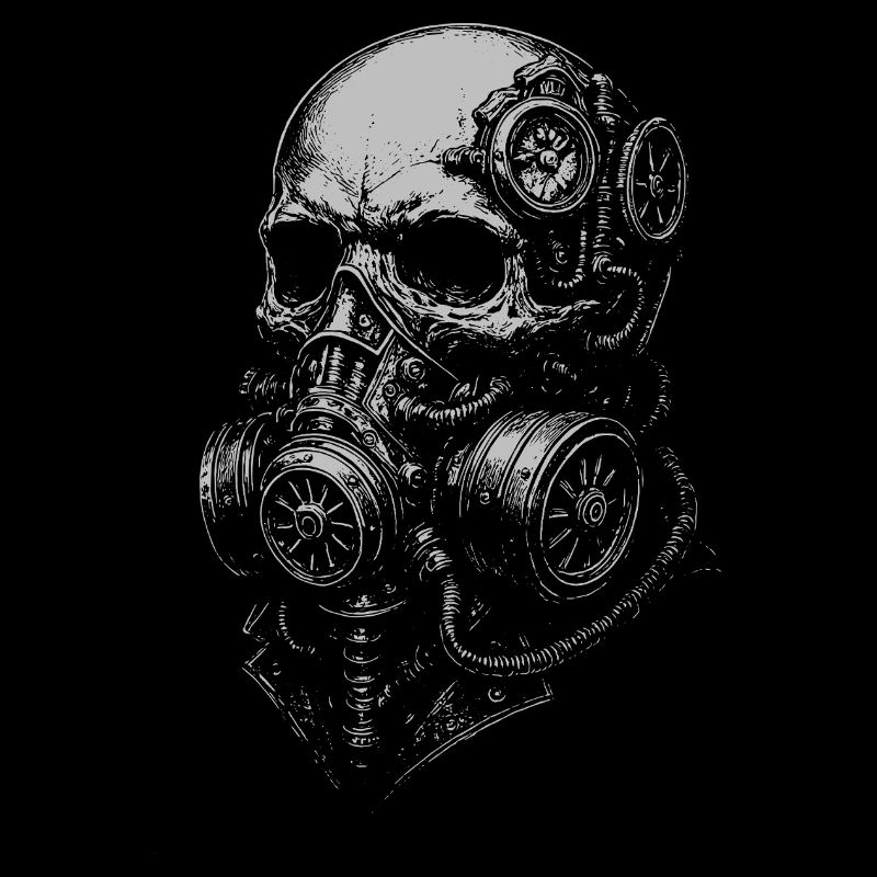 Masque à gaz en forme de crâne steampunk
