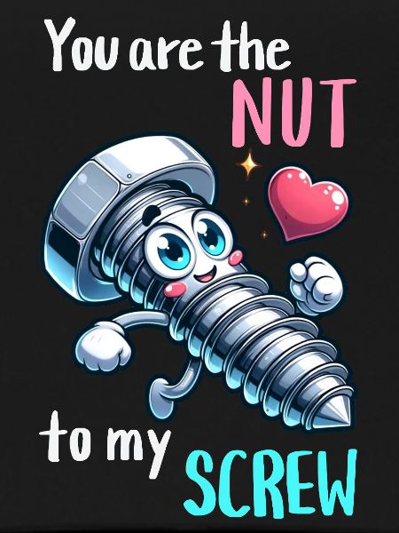 Funny Screwing Nut Pair Design