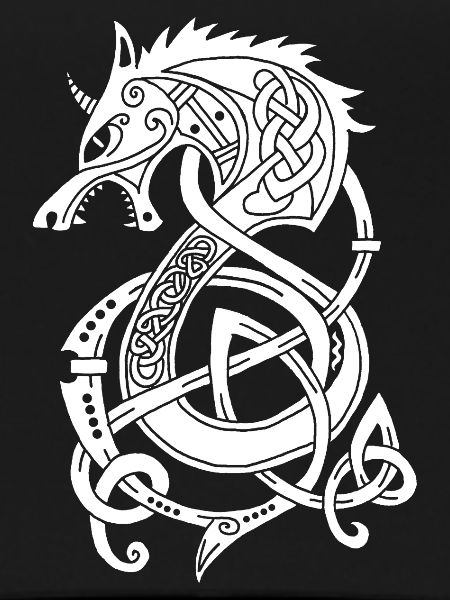Viking Wolf Dragon (White)