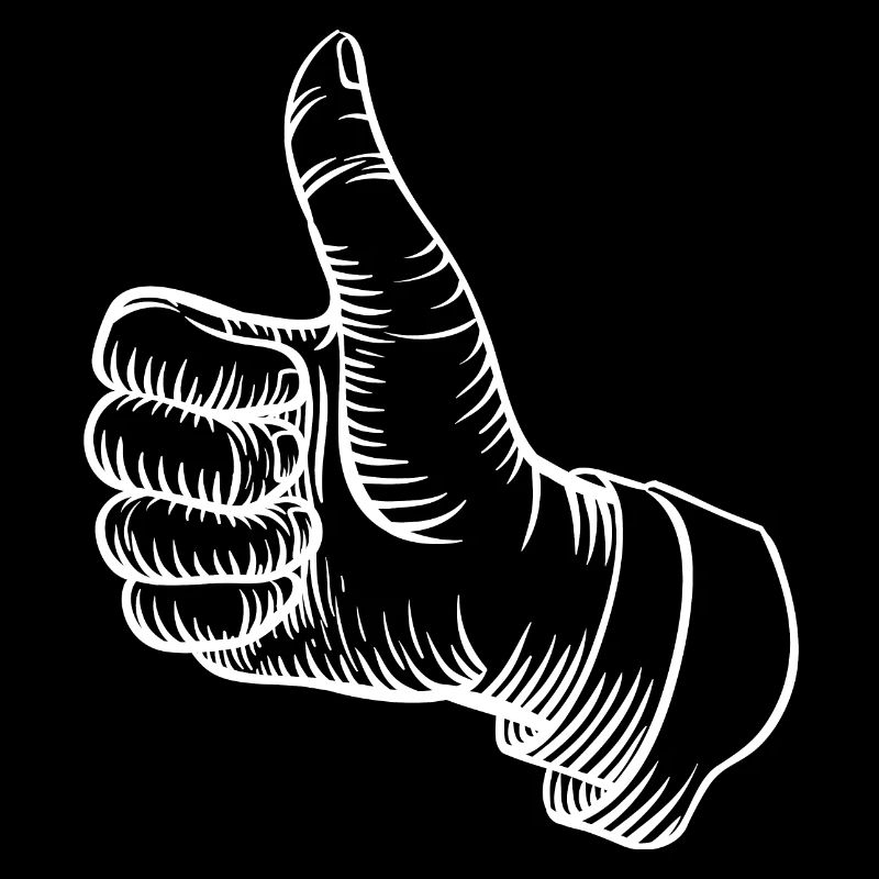 drawn hand thumbs up