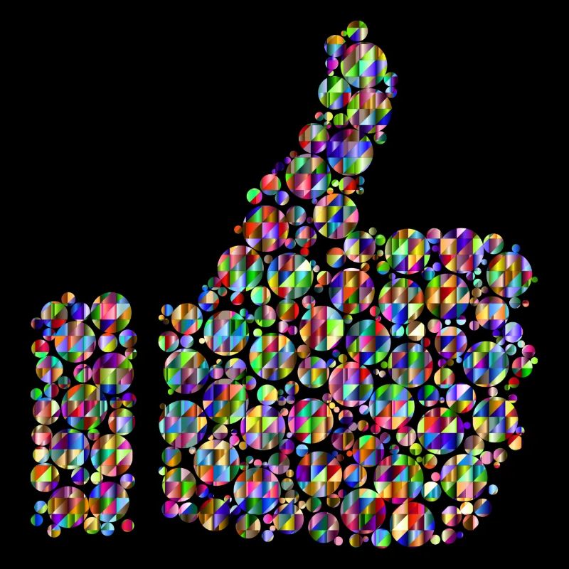 Rainbow colored thumb