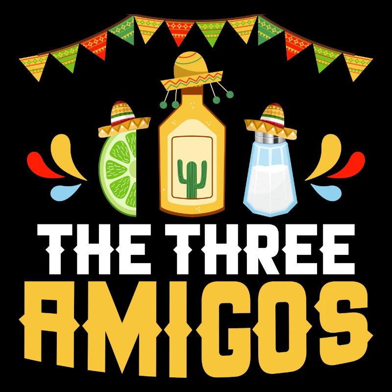 The Three Amigos Salt Lime Tequila Cinco De Mayo