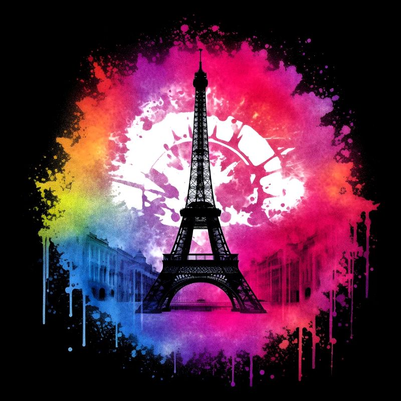 Eiffelturm Regenbogen Punk