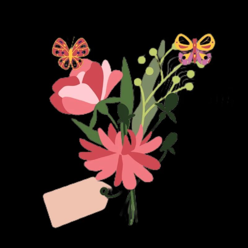 fleurs papillons