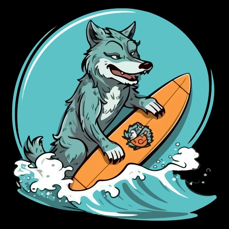 Hudson the surfer wolf