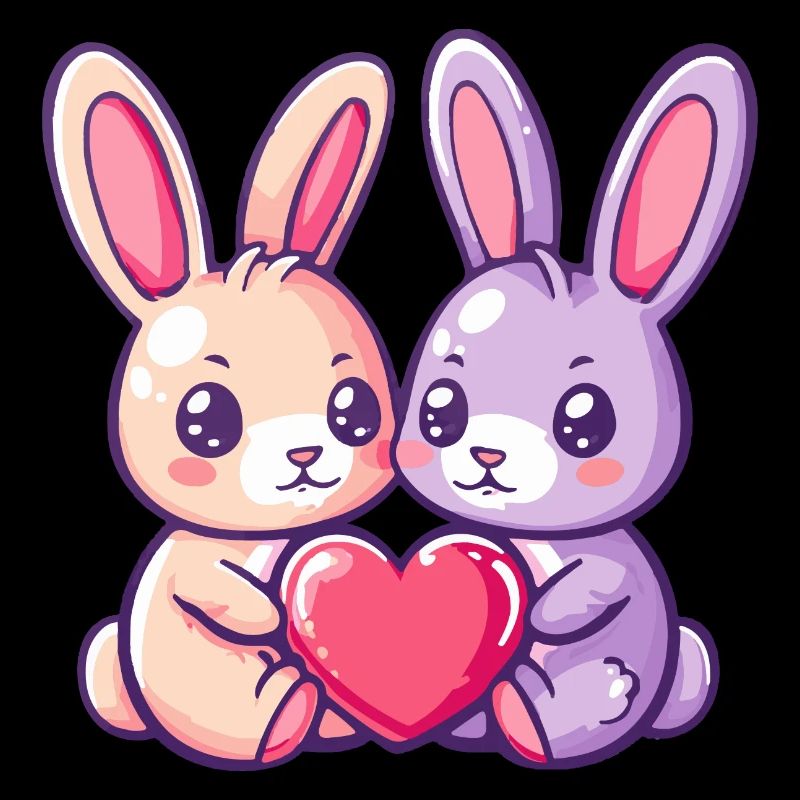 Bunny Couple In Love Easter Valentine's Day