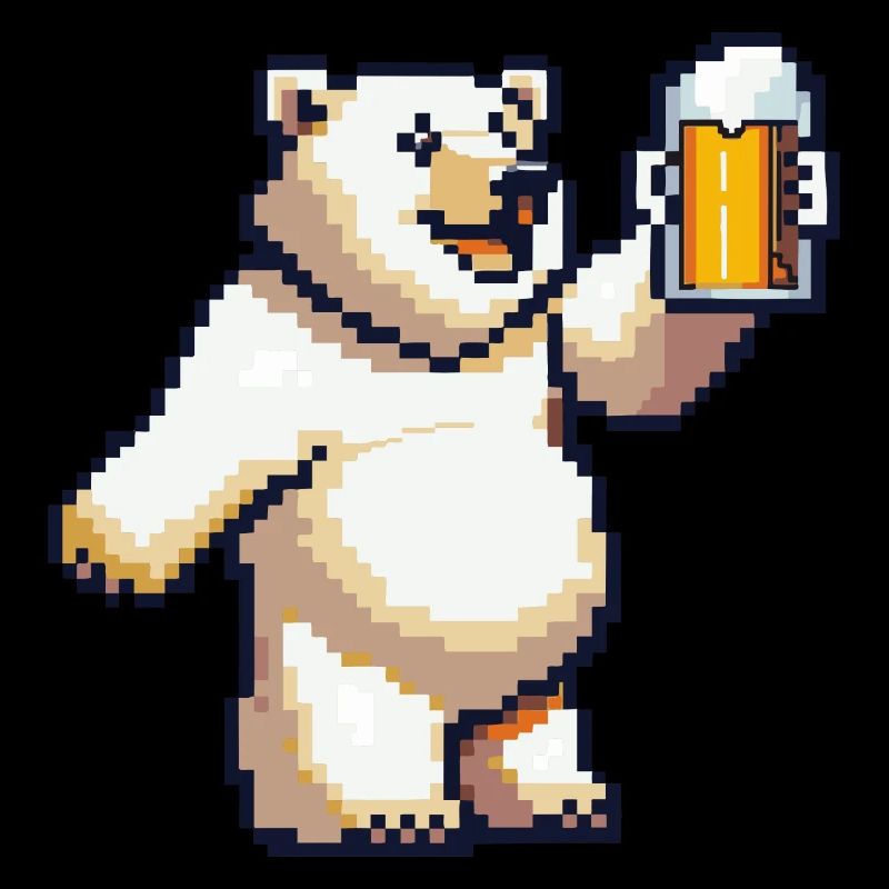 Ours polaire bière pixel