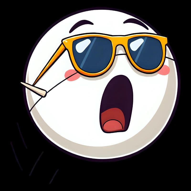 Anthropomorphized tennis Ball with Sunglasses