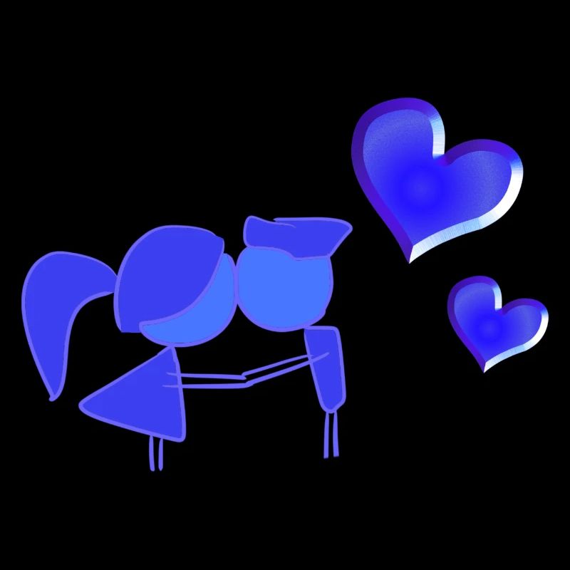 blaues pärchen symbol liebe