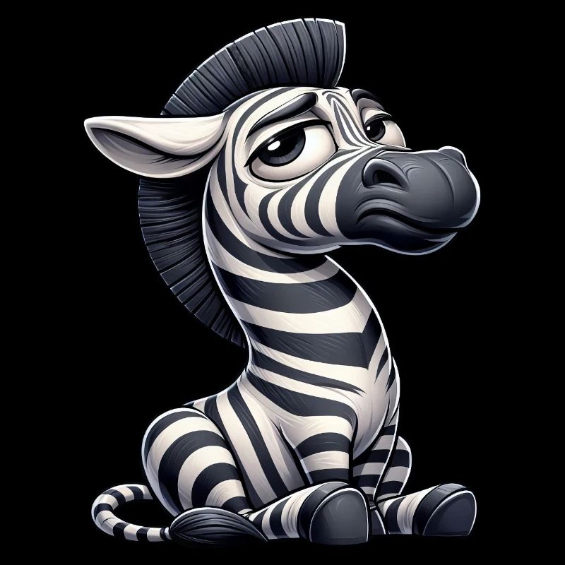 Lustiges Zebra Comic Stier Skeptischer Blick