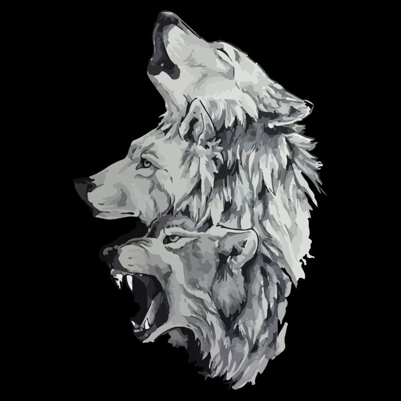 Three wolves