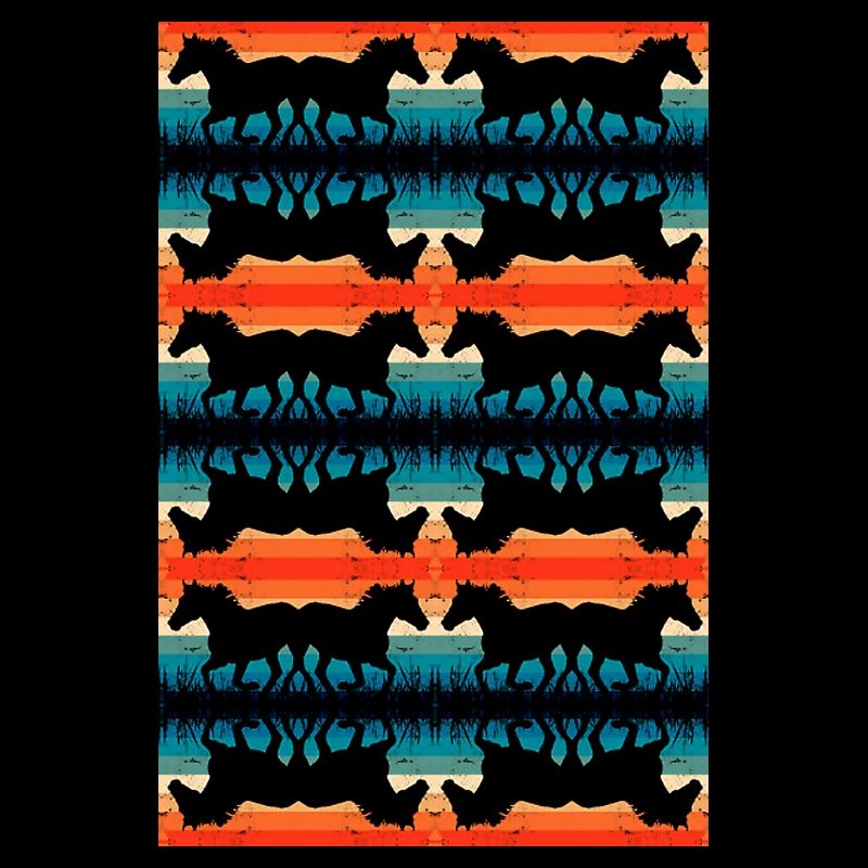 Patterns horse silhouette sunset