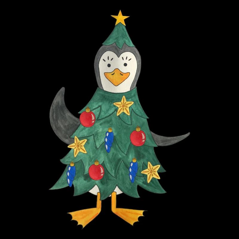 Christmas Penguin Christmas Tree South Pole