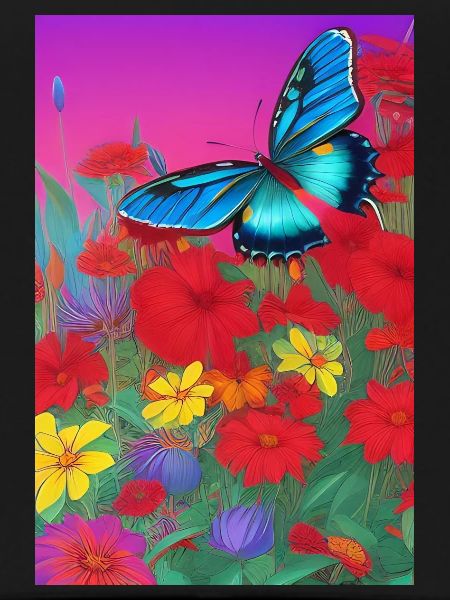 Flowers and butterfly