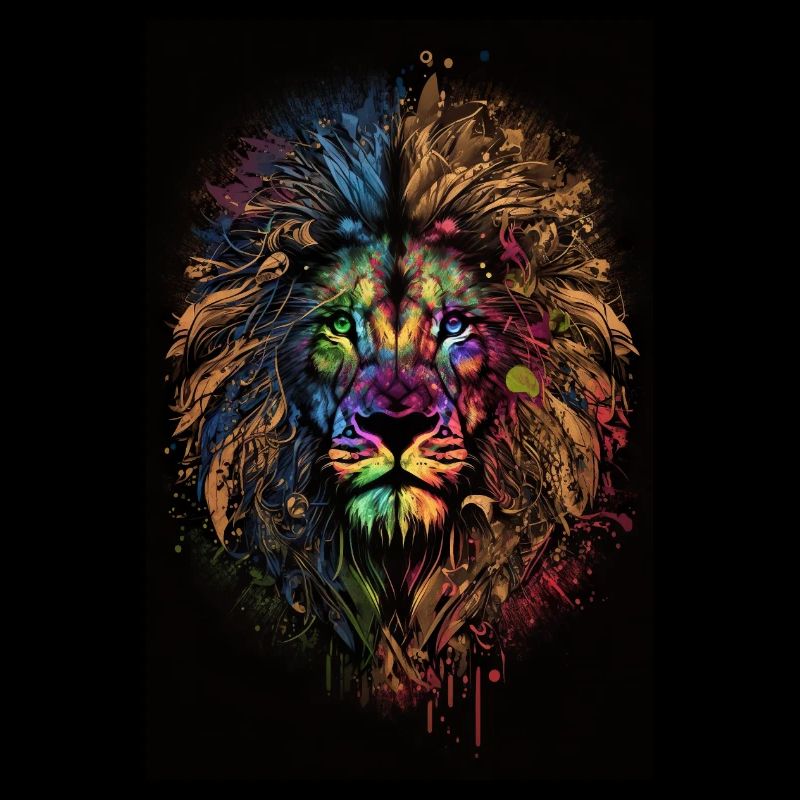 Abstract Lion Head, Generative AI