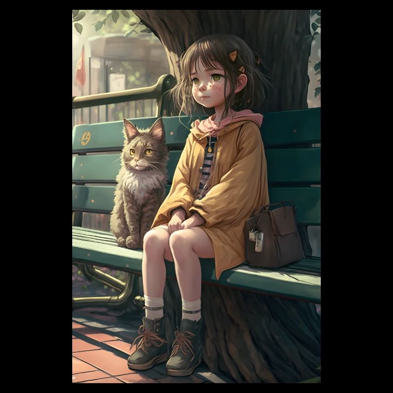 Manga Mädchen Katze Geschenk