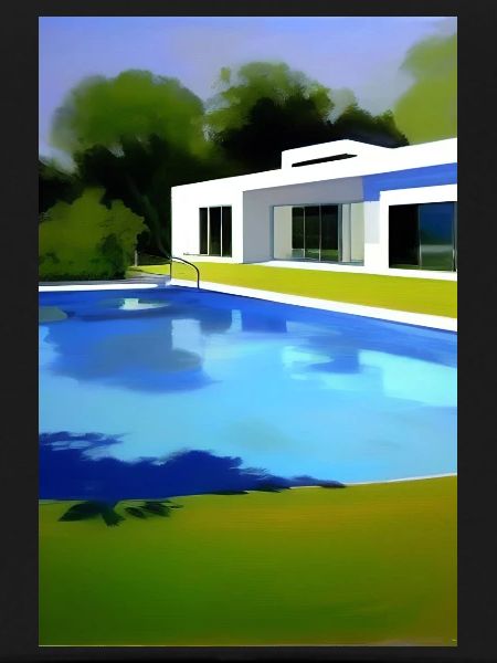 White villa with pool