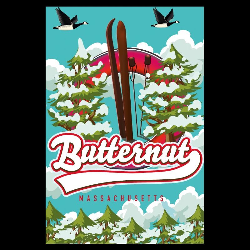 Affiche de ski Butternut massachusetts