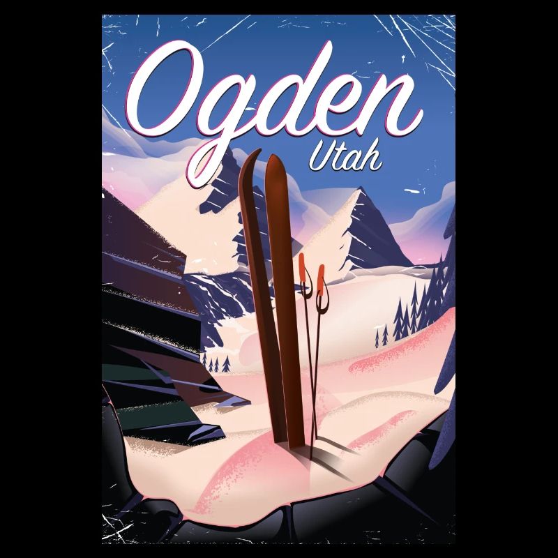 Affiche de ski Ogden Utah