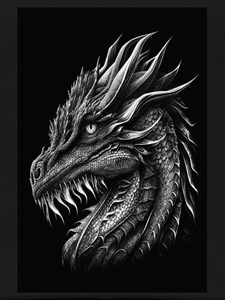Black and white dragon