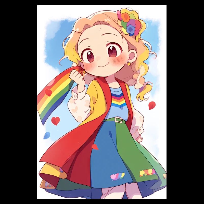 Vielfältige Pride-Feier: Süßes Anime-Mädchen