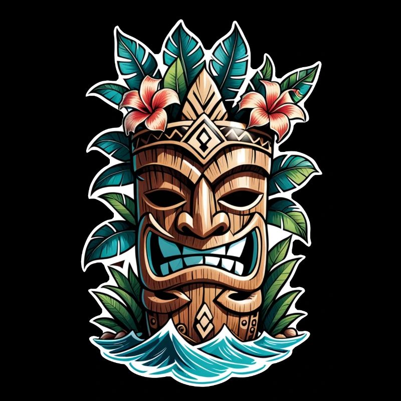 Tiki Beach - Polynesien Statue
