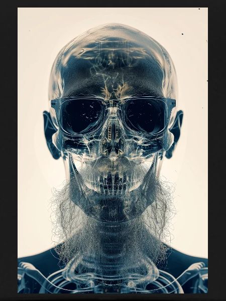 x-ray hipster skull