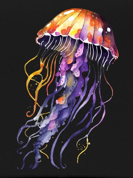 Aquarelle de méduse