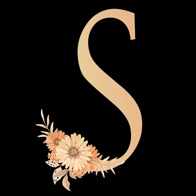 Lettre S avec des fleurs