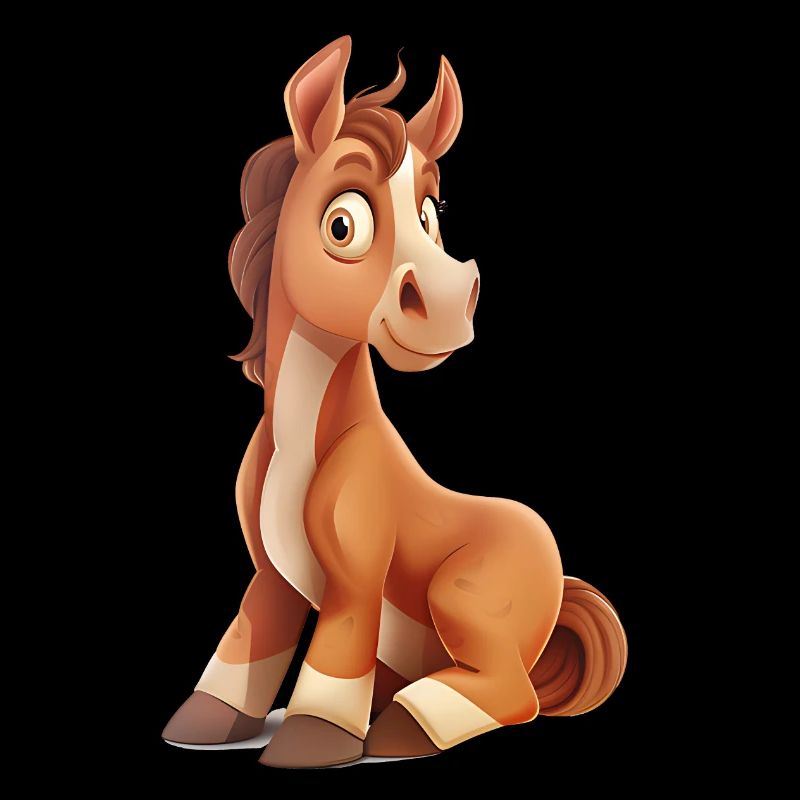 A funny sitting horse