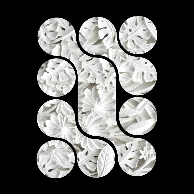 Abstract White Leaf Patterns
