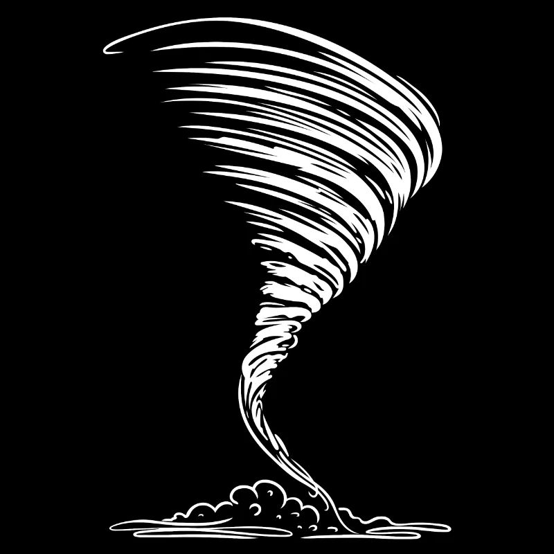 Silhouette de tornade, dramatique et puissante