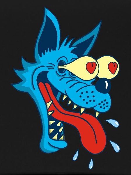 Cartoon Wolf in Love