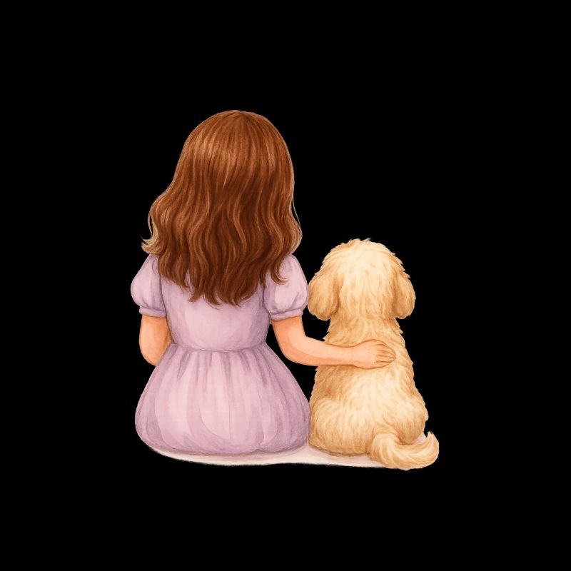 Kleines Mädchen mit Hund